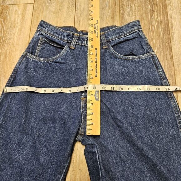 Vintage Bartack Tapered Straight Leg Relaxed Denim Blue Jeans Women's 30 Classic - Picture 4 of 10